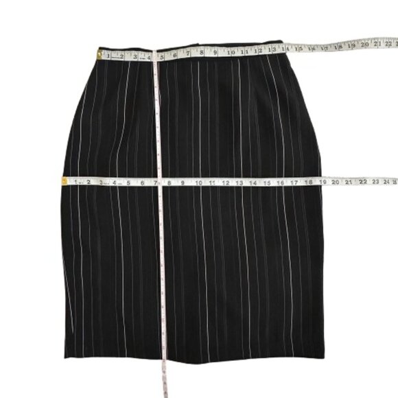 Alberto Makali Women' 6 Black & White Fully Lined Straight/Pencil  Midi Skirt - Picture 8 of 11